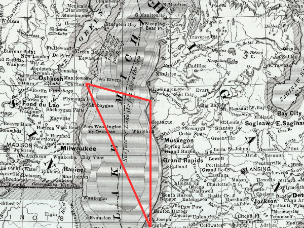 Lake Michigan Triangle Map