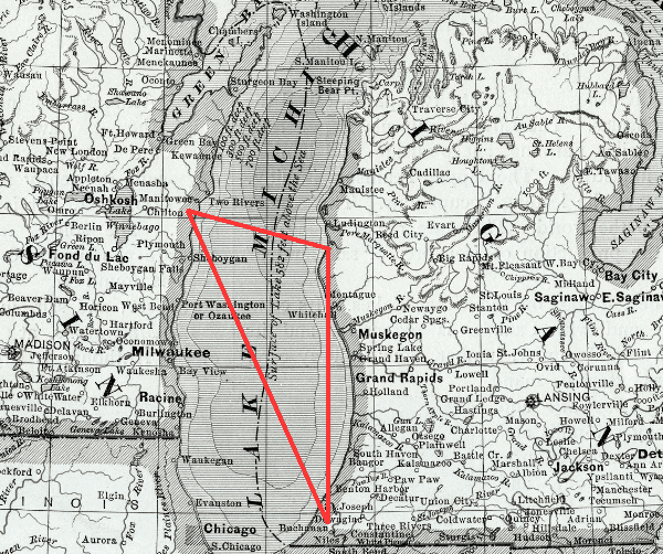 Lake Michigan Triangle Map